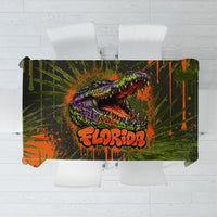 Florida Alligator Airboat Tablecloth Everglade Swamp Life Graffiti Splatter Artwork