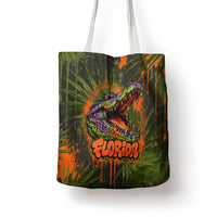 Florida Alligator Airboat Tote Bag Everglade Swamp Life Graffiti Splatter Artwork