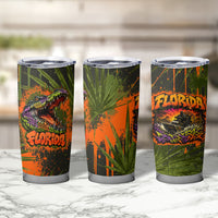 Florida Alligator Airboat Tumbler Cup Everglade Swamp Life Graffiti Splatter Artwork