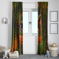Florida Alligator Airboat Window Curtain Everglade Swamp Life Graffiti Splatter Artwork