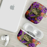 Florida Gator Wild Airboat AirPods Case Tropical Hibiscus Floral Graffiti Paint Splatter Art