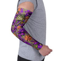 Florida Gator Wild Airboat Arm Sleeves Tropical Hibiscus Floral Graffiti Paint Splatter Art