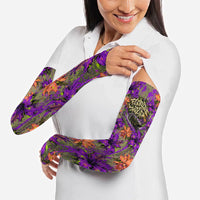 Florida Gator Wild Airboat Arm Sleeves Tropical Hibiscus Floral Graffiti Paint Splatter Art