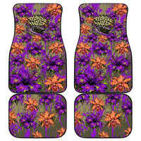 Florida Gator Wild Airboat Car Mats Tropical Hibiscus Floral Graffiti Paint Splatter Art
