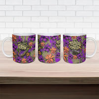 Florida Gator Wild Airboat Ceramic Mug Tropical Hibiscus Floral Graffiti Paint Splatter Art