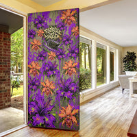 Florida Gator Wild Airboat Door Cover Tropical Hibiscus Floral Graffiti Paint Splatter Art