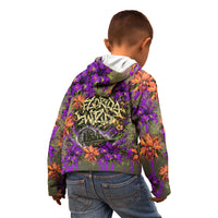 Florida Gator Wild Airboat Kid Hoodie Tropical Hibiscus Floral Graffiti Paint Splatter Art