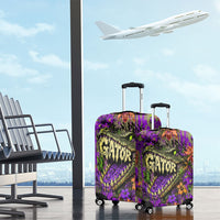 Florida Gator Wild Airboat Luggage Cover Tropical Hibiscus Floral Graffiti Paint Splatter Art