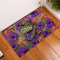 Florida Gator Wild Airboat Rubber Doormat Tropical Hibiscus Floral Graffiti Paint Splatter Art
