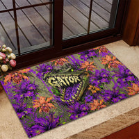 Florida Gator Wild Airboat Rubber Doormat Tropical Hibiscus Floral Graffiti Paint Splatter Art