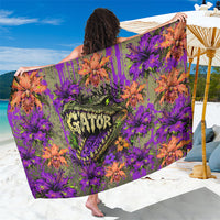 Florida Gator Wild Airboat Sarong Tropical Hibiscus Floral Graffiti Paint Splatter Art