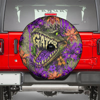 Florida Gator Wild Airboat Spare Tire Cover Tropical Hibiscus Floral Graffiti Paint Splatter Art