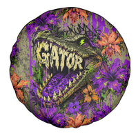 Florida Gator Wild Airboat Spare Tire Cover Tropical Hibiscus Floral Graffiti Paint Splatter Art