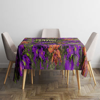 Florida Gator Wild Airboat Tablecloth Tropical Hibiscus Floral Graffiti Paint Splatter Art