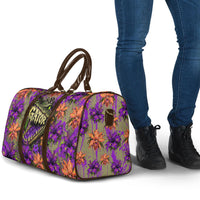 Florida Gator Wild Airboat Travel Bag Tropical Hibiscus Floral Graffiti Paint Splatter Art
