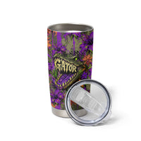 Florida Gator Wild Airboat Tumbler Cup Tropical Hibiscus Floral Graffiti Paint Splatter Art