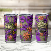 Florida Gator Wild Airboat Tumbler Cup Tropical Hibiscus Floral Graffiti Paint Splatter Art