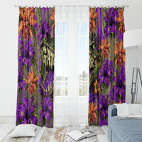 Florida Gator Wild Airboat Window Curtain Tropical Hibiscus Floral Graffiti Paint Splatter Art
