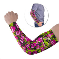 Nevada Battle Born The Silver State 777 Arm Sleeves Vibrant Lime Pink Splatter Punk Rock Bull Skull Art