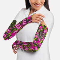 Nevada Battle Born The Silver State 777 Arm Sleeves Vibrant Lime Pink Splatter Punk Rock Bull Skull Art