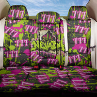 Nevada Battle Born The Silver State 777 Back Car Seat Cover Vibrant Lime Pink Splatter Punk Rock Bull Skull Art