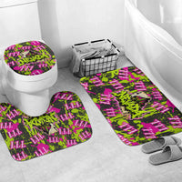 Nevada Battle Born The Silver State 777 Bathroom Set Vibrant Lime Pink Splatter Punk Rock Bull Skull Art