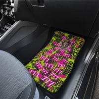 Nevada Battle Born The Silver State 777 Car Mats Vibrant Lime Pink Splatter Punk Rock Bull Skull Art