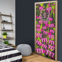 Nevada Battle Born The Silver State 777 Door Cover Vibrant Lime Pink Splatter Punk Rock Bull Skull Art