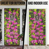 Nevada Battle Born The Silver State 777 Door Cover Vibrant Lime Pink Splatter Punk Rock Bull Skull Art