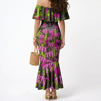 Nevada Battle Born The Silver State 777 Mermaid Dress Vibrant Lime Pink Splatter Punk Rock Bull Skull Art