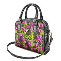 Nevada Battle Born The Silver State 777 Shoulder Handbag Vibrant Lime Pink Splatter Punk Rock Bull Skull Art