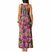 Nevada Battle Born The Silver State 777 Tank Maxi Dress Vibrant Lime Pink Splatter Punk Rock Bull Skull Art