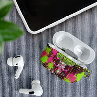 Nevada Area 51 Bull Skull Alien UFO AirPods Case Vibrant Pink Lime Paint Drip Graffiti Street Art Style