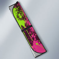 Nevada Area 51 Bull Skull Alien UFO Auto Sun Shade Vibrant Pink Lime Paint Drip Graffiti Street Art Style