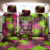 Nevada Area 51 Bull Skull Alien UFO Back Car Seat Cover Vibrant Pink Lime Paint Drip Graffiti Street Art Style
