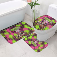 Nevada Area 51 Bull Skull Alien UFO Bathroom Set Vibrant Pink Lime Paint Drip Graffiti Street Art Style