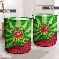 Let's Get Juicy Waterwasted Watermelon Laundry Basket Funny Cartoon Summer Fruit Party Art