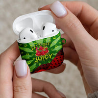 Let's Get Juicy Waterwasted Watermelon AirPods Case Funny Cartoon Summer Fruit Party Art