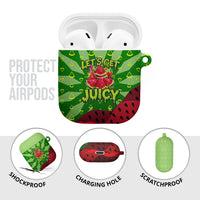 Let's Get Juicy Waterwasted Watermelon AirPods Case Funny Cartoon Summer Fruit Party Art