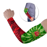 Let's Get Juicy Waterwasted Watermelon Arm Sleeves Funny Cartoon Summer Fruit Party Art