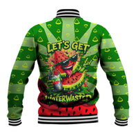 Let's Get Juicy Waterwasted Watermelon Baseball Jacket Funny Cartoon Summer Fruit Party Art
