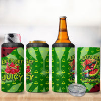 Let's Get Juicy Waterwasted Watermelon 4 in 1 Can Cooler Tumbler Funny Cartoon Summer Fruit Party Art