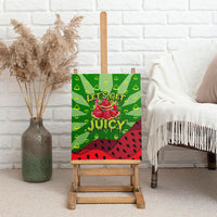 Let's Get Juicy Waterwasted Watermelon Canvas Wall Art Funny Cartoon Summer Fruit Party Art