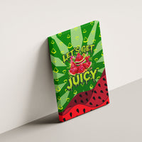 Let's Get Juicy Waterwasted Watermelon Canvas Wall Art Funny Cartoon Summer Fruit Party Art