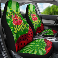 Let's Get Juicy Waterwasted Watermelon Car Seat Cover Funny Cartoon Summer Fruit Party Art