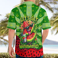 Let's Get Juicy Waterwasted Watermelon Hawaiian Shirt Funny Cartoon Summer Fruit Party Art