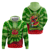 Let's Get Juicy Waterwasted Watermelon Hoodie Funny Cartoon Summer Fruit Party Art