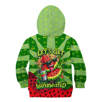 Let's Get Juicy Waterwasted Watermelon Kid Hoodie Funny Cartoon Summer Fruit Party Art