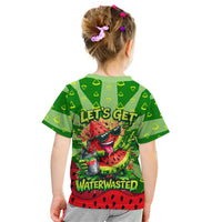 Let's Get Juicy Waterwasted Watermelon Kid T Shirt Funny Cartoon Summer Fruit Party Art