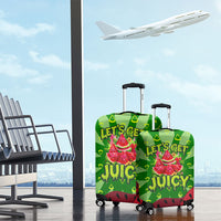 Let's Get Juicy Waterwasted Watermelon Luggage Cover Funny Cartoon Summer Fruit Party Art